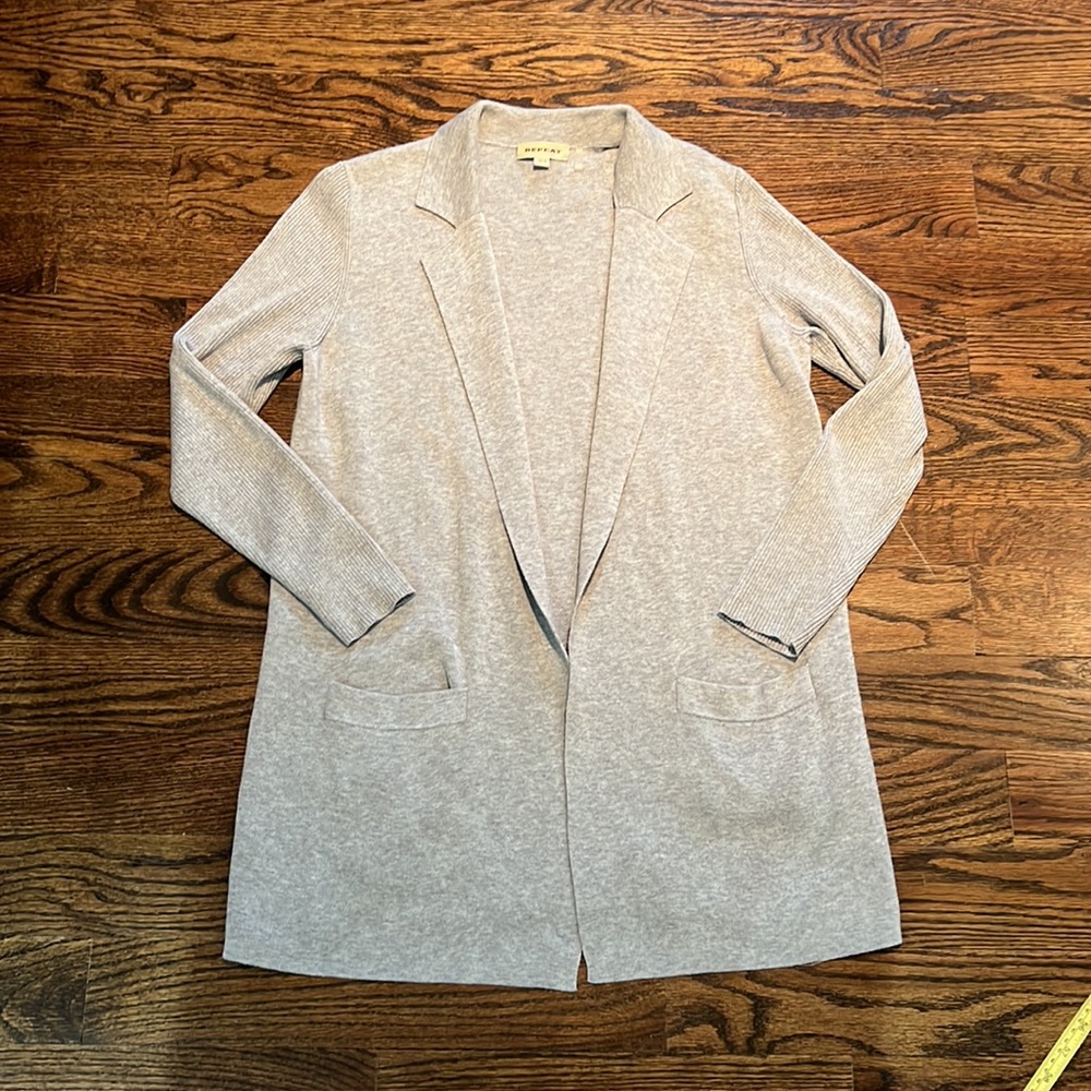 Repeat Relaxed Open Cardigan Gray Blazer Small